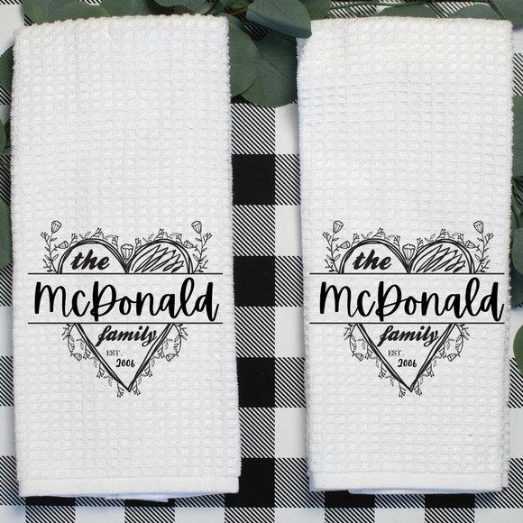 Personalized Heart Hand Towels, Set of 2 - Picture 2 of 4